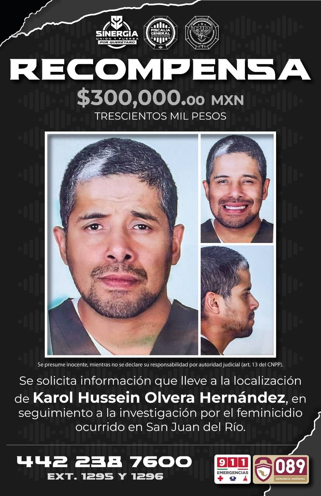 Continúa la búsqueda del presunto feminicida Karol Hussein Olvera