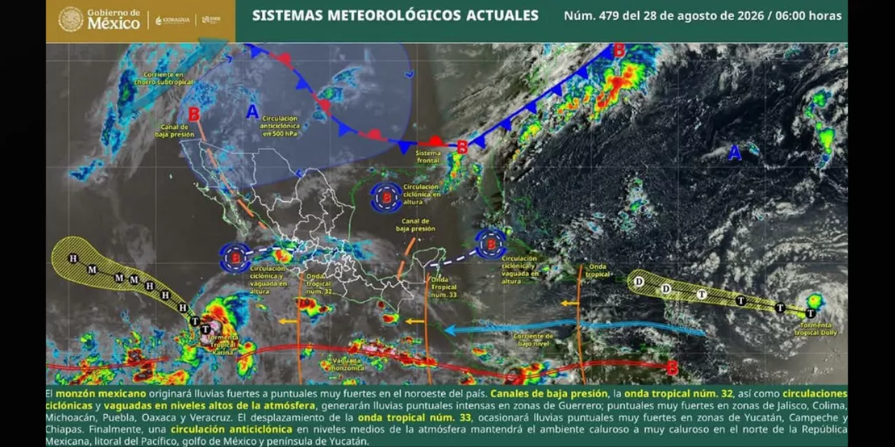 Alerta Protección Civil por lluvias localmente fuertes y Mar de Fondo en Oaxaca