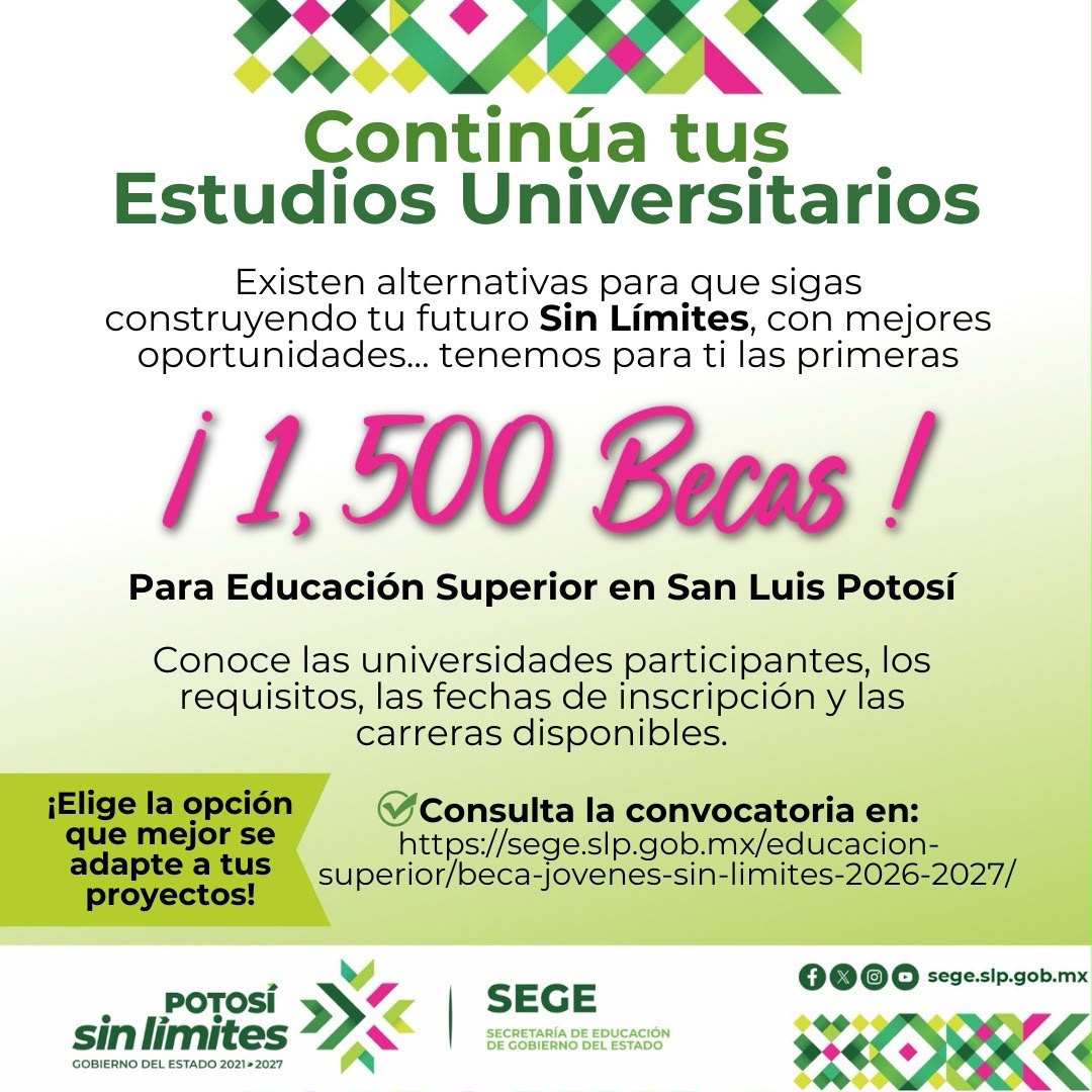 Garantiza Gobierno del Estado educación superior para miles de jóvenes potosinos